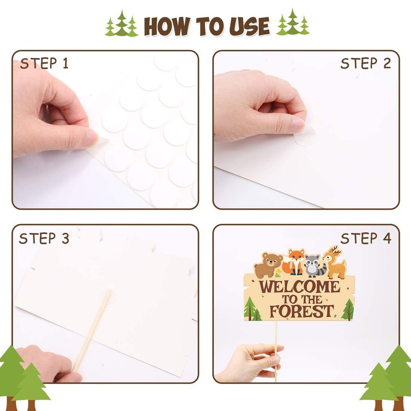 Yaaaaasss! 35 PCS Woodland Animal Photo Booth Props Wild One Camping Forest Theme Party Favors Decorations for Woodland Creatures Baby Shower Birthday Party Supplies - Image 5